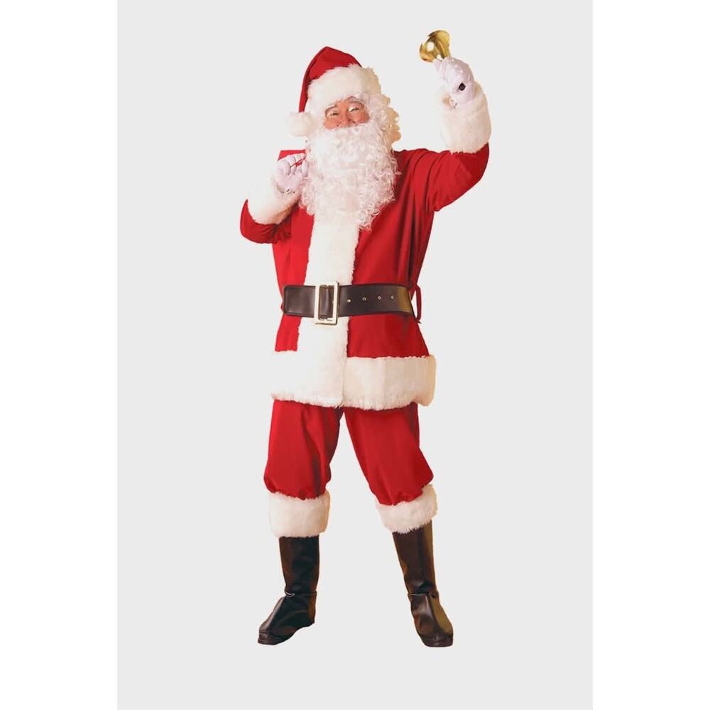 6 Piece Regal Deluxe Plush Christmas Santa Suit, Men's Standard 40 To 48 Jacket